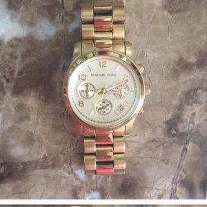 Michael Kors Gold Tone Stainless Steel Chronograph Watch